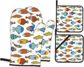 Colorful Fish Oven Mitts and Pot Holders Set of 4, Oven Mittens and Potholders Heat Resistant Gloves for Kitchen Cooking Baking Grilling BBQ