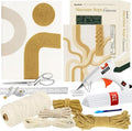 Macrame Kit for Beginners - DIY Rope Canvas Wall Art Kit with Ropes Supplies & Tools | DIY Macrame Art Wall Hanging Decor Starter Set, Craft Kits for Adults, Boho Aesthetic Home Decoration (Khaki)
