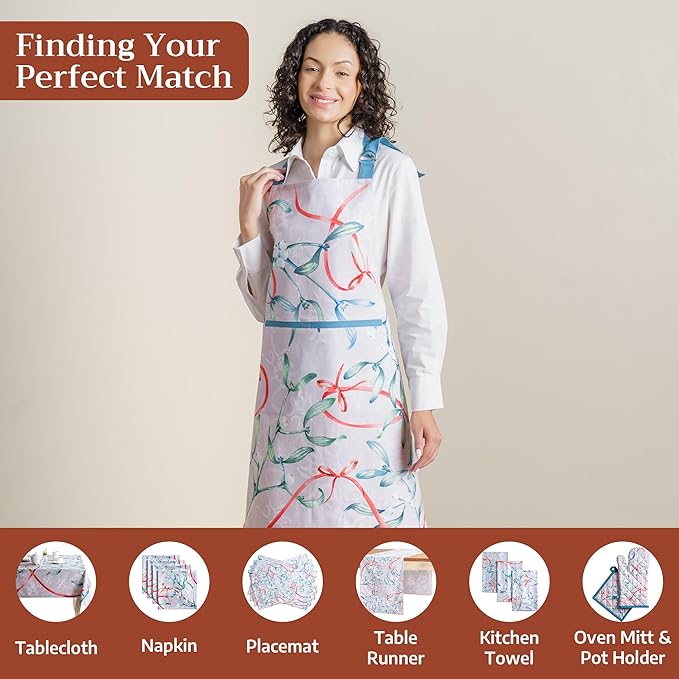 Maison d' Hermine 100% Cotton Apron for women with Pocket Kitchen Chef Apron for Men Cooking Gardening Server Waitress
