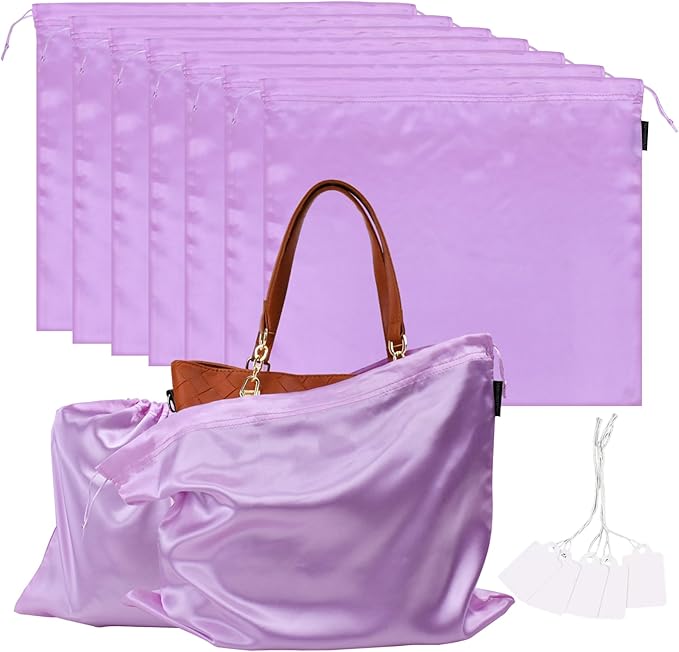 FEICHANGHAO 7 Pack Dust Bags for Handbags Storage Silk Cloth Bag With Drawstring Large Storage Pouch for Handbag Purse Shoes Boots