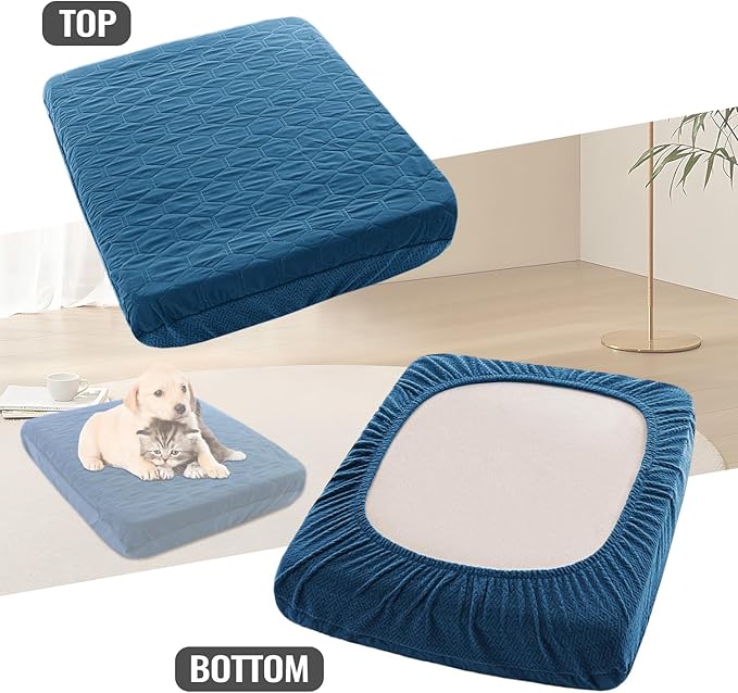 Nanbowang Waterproof Dog Bed Cover - Washable, Quilted Pet Pillow Replacement - Easy to Remove Hair - Lovely Puppy Bed for Dog/Cat 40x53x6