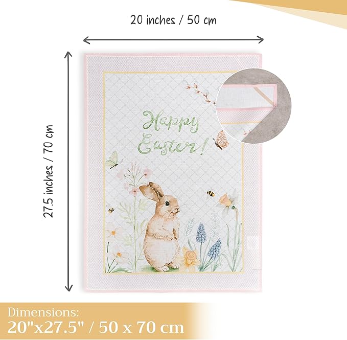 Maison d' Hermine Kitchen Towels Set of 3 100% Cotton 27.50" x 20" Reusable Cloth Tea Dish Towels Absorbent with Hanging Loop for Kitchen, Home, Dining, Cocktail Parties Spring/Summer (Easter Dew)