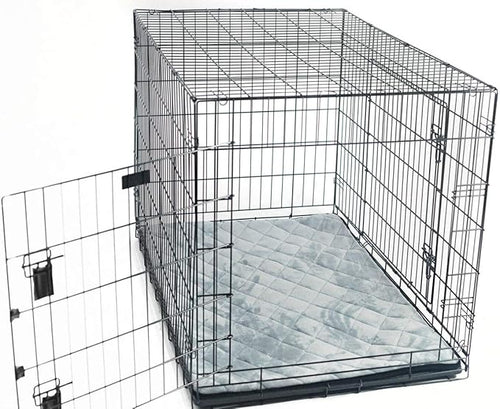 4Knines Extra Large Dog Crate Mat – Waterproof, Non-Slip, Machine Washable Crate Mat – Soft, Durable Kennel Mat for Dogs – Pet Bed for Crates, Travel or Home Use - Extra Large (Grey)
