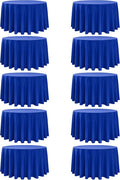 10-Pack Royal Blue Round Tablecloths, 108 Inches, Stain-Resistant Polyester for 4-5 Ft Round Tables - Washable Table Covers for Weddings, Banquets, Birthday Parties, Events