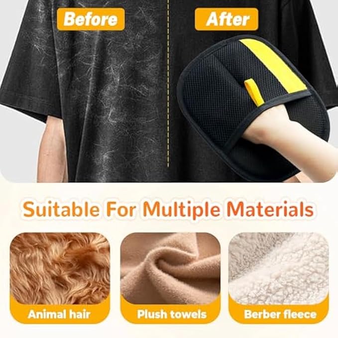 2PC 2025 Electrostatic Gloves Pet Hair: Pets Hair Remover Electro Antistatic Hair Removal Glove Cat Mitt Mitten Static Reusable Tool Furniture Cleaning Animal Double Sided Grooming Magic Fur Dogs Mit