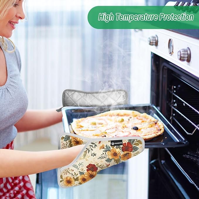 Pot Holders Set of 2 Floral Hot Pads for Kitchen Heat Resistant Potholders Sets for Kitchen and Baking 7x9.8in