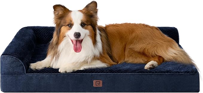 EHEYCIGA XL Dog Bed Memory Foam for Crate, Extra Large Dog Bed Orthopedic with Washable Removable Cover, Waterproof Pet Sofa Couch XLarge Size Dogs, 41x27x6.5, Navy Blue