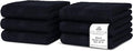 Villa Celestia 100% Cotton Wash Cloth for face & Body Set of 6, (12 x 12 inches) Sustainable, Soft, Highly Absorbent, Combed Cotton Wash Cloths Pack of 6 for Hotels, Spa, Bathroom, Dorm, Black