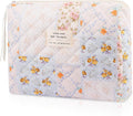Gosect Floral Makeup Bag, Small Cosmetic Bag for Women Girls, Cute Cotton Makeup Bag, Quilted Makeup Bags, Flower Travel Toiletry Organizer Bag(Folk Style)