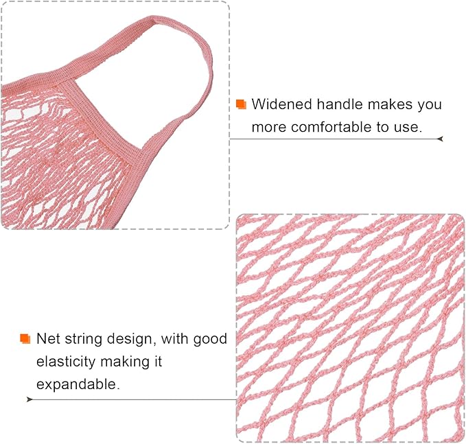 MECCANIXITY Cotton Mesh Bag Reusable Washable Mesh Net String Grocery Bags Organizer for Fruits Vegetables Shopping