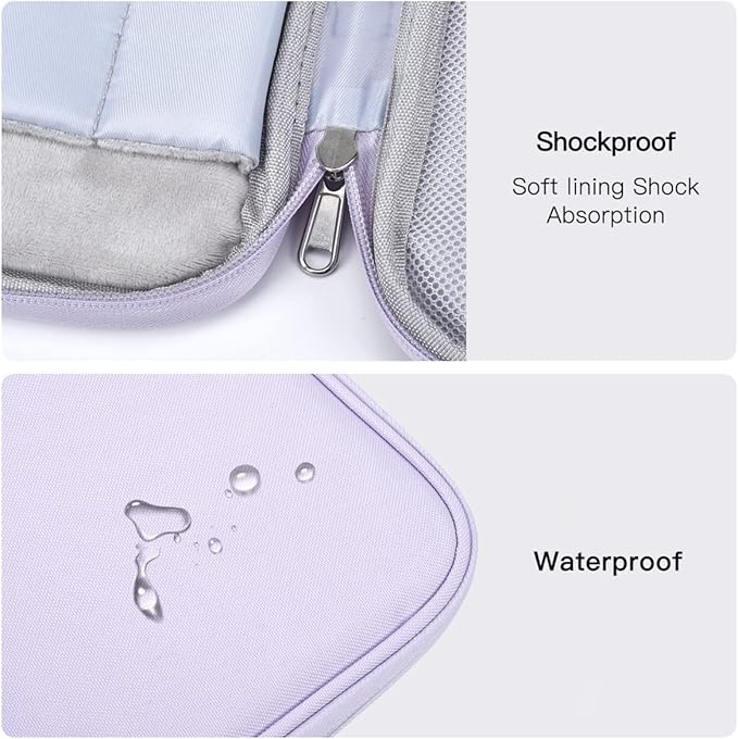12.9 Inch Tablet Sleeve for Samsung Galaxy Tab S10+ Plus/S9+ S8+/S7+ Plus/S7 FE,iPad Pro M5 M4 13 2025/Air M2 13/Pro 12.9, 12.4" Microsoft Surface Laptop Go 2/11 Snapdragon/10/9/8 Carrying Bag-Purple
