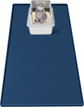 Bartuke Cat Litter Mat, Extra Large 51" x 25.6" Silicone Mat Litter Trapping Mat for Scatter Control, Soft on Kitty Paws, Easy to Clean (Navy Blue)