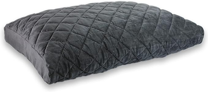 Washable Orthopedic Dog Bed - Plush Quilted Pet Bed with Removable Cover for Small Sized Dogs, Joint Pain Relief, Made in USA (Dark Gray, 30x25x4 Inch)
