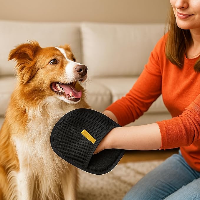 Dog Brush for Shedding, 2 Pack Pet Grooming Glove for Dogs & Cats, Hair Remover Mitt, Easy Clean De-Shedding Tool, Gentle Massage