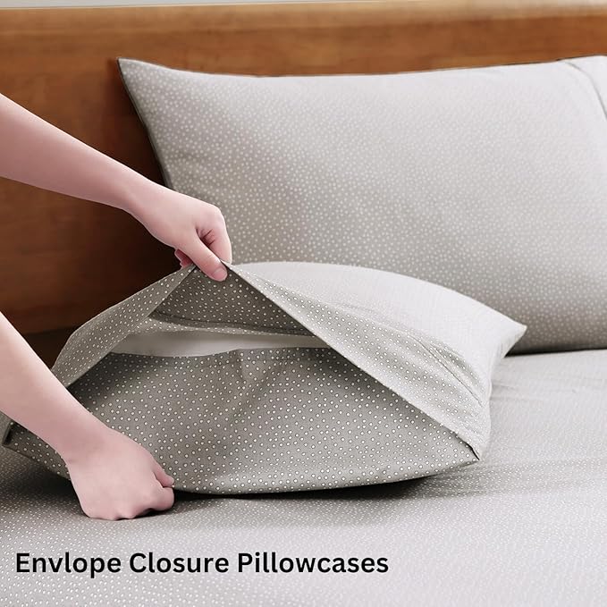 LANE LINEN 100% Organic Cotton Bed Sheets Extra Long Twin, Soft & Comfy Fully Elasticized Percale Perfect for Hospital Bed & Dorm Room, Low Pilling Machine Washable Printed Twin XL Sheet- Snowdrop