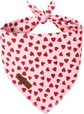 Valentine's Dog Bandana, UP URARA PUP Soft Cotton Adjustable Pet Scarf for Small, Medium, and Large Dogs, Cute and Comfortable Dog Accessory,S