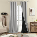 Rutterllow 100% Blackout 330 GSM Curtains, Full Shade 92 Inches Long Complete Drapes for Living Room,Thermal Insulated Bedroom Window Treatment Drapes (2Panels,Light Gray,52x92inch)