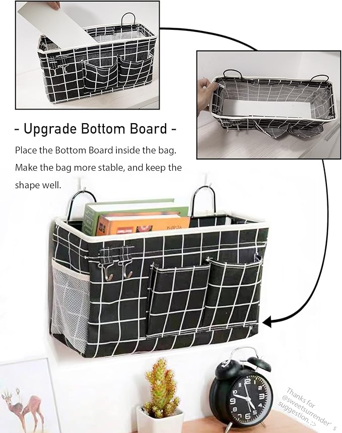 Kanrichu 2pcs Hanging Baskets for Organizing,Fabric Wall storage Basket,Wall Organizer for Closet,Kitchen, Bedroom, Office, RV Camper,Locker (Gray)