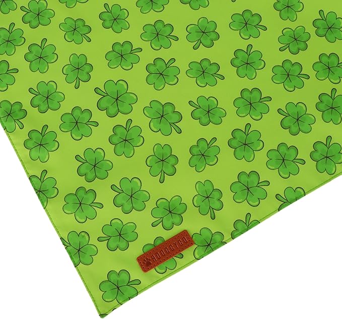 ADOGGYGO St Patrick Dog Bandana 2 Pack, Reversible Shamrock Pet Scarf Bib, Adjustable Fit Green St Patricks Day Bandanas for Extra Large Dogs (X-Large)