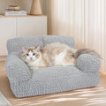 KHONSU PET Orthopedic Cat Sofa Bed - Large Plush Pet Couch for Indoor Cats, Washable Fluffy Dog & Kitty Lounge Chair with Removable Cover, Supportive Comfy Bed,24 Inch Pink