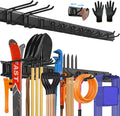 SUKIZZ 64'' All-Metal Garage Tool Organizer Wall Mount – Heavy-Duty Tool Rack Holds 680 lbs, Adjustable Hooks for Garage, Yard, and Garden Equipment
