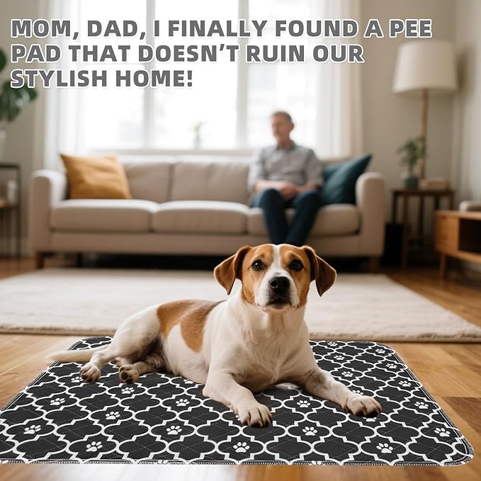 KOOLTAIL Washable Pee Pads for Dogs, 2 Packs Super Absorbent Leakproof & Non-Slip Dog Pee Pad Extra Large, Reusable Puppy Training Pads Waterproof, Pet Mat Rug for Whelping,Floor,Crate,Cats, 36"x41"