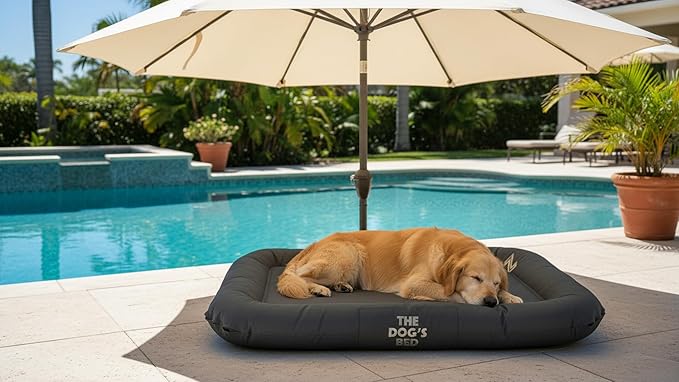 The Dog’s Bed Utility Waterproof Dog Bed, XL, Grey – Extra Large Outdoor Dog Bed for Big Dogs, Durable Oxford Fabric, Tough YKK Zippers, Washable Removable Reversible Cover