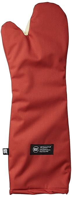 San Jamar CTC24 Cool Touch Conventional Oven Mitt Heat Protection up to 500° F, 24" Length, Red