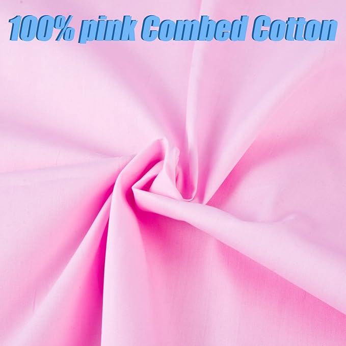 5 Yard Pink Cotton Fabric,Natural Cotton Poplin Fabric by The Yard, 59 Inches Wide 100% Cotton Fabric,Soft Embroidery Muslin Quilting Material for Sewing Material Apparel Cloth