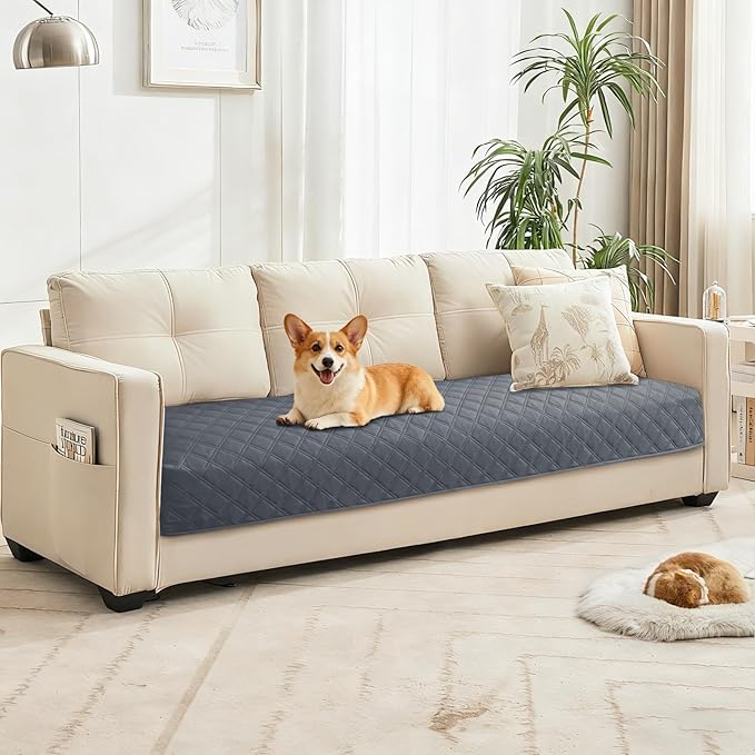CYCMACO Waterproof Dog Bed Cover Pet Blanket, Soft Couch Cover for Dogs Washable, Non-Slip Dog Blanket Protect Furniture Couch Sofa Car for Puppy Large Dogs Cat (40x50 Inch, Dark Grey)