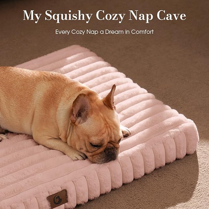 Cozila Dog Beds for Extra Large Sized Dog, Orthopedic Pet Bed with Waterproof Lining, Soft Short Plush Surface & Egg Crate Foam, Machine Washable Pet Mat with Removable Cover & Anti Slip Bottom