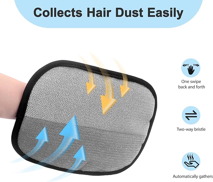 Kemodia 2 PCS Pet Hair Removal Glove, Reusable Electrostatic Cats & Dogs Hair Removal Tool for Couch, Furniture, Carpet, Car Seat, Clothes