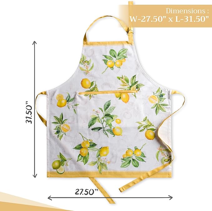 Maison d' Hermine 100% Cotton Apron for women with Pocket Kitchen Chef Apron for Men Cooking Gardening Server Waitress
