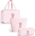 Fystdtote Personalized Gifts for Women,Cute Travel Toiletry Makeup Bag Cosmetic Bag Skin Care Bag Daughter Niece Sister Wife Friend Teacher Engagement Wedding Gifts Thank You Gift - Pink P