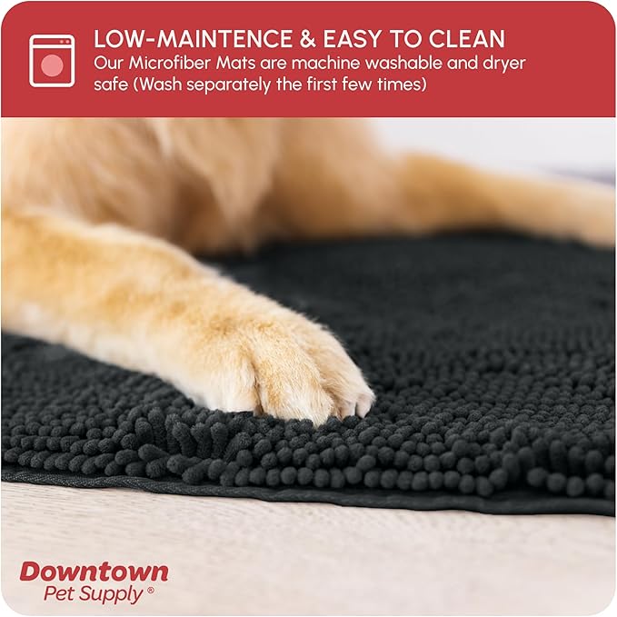 My Doggy Place Dog Mud Mat, 18" x 24" Charcoal – Thick Microfiber Entry Rug for Snow, Mud & Salt – Absorbent, Quick-Dry, Washer-Safe & Non-Slip, Small