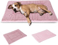 BVAGSS Reversible Dog Crate Pad, Memory Foam Pet Bed Mat, Soft Warm Machine Washable Sleeping Kennel Mattress for Small Medium Large Dogs XH079 (42''x28''x1.6'',Pink)