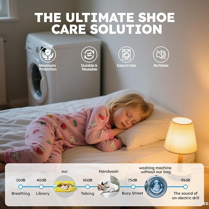 Shoe Washing Machine Bag: Shoe Washing Bag Keeps Clean - Reusable Laundry Shoe Bag for Sneaker Tennis Shoes Unstain Cleaner Kit(Yellow Children 2 Pcs)