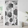 Litabel Modern Small Stall Shower Curtain for Bathroom, Grey Geometric Art Decor Waterproof Bath Curtain, Abstract Fabric Shower Curtain Sets for Home Decor, 36x72 Inch