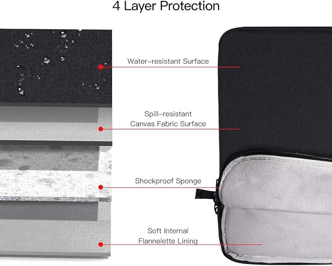 Laptop Sleeve for 14 inch New MacBook Pro M5/M4/ M3/ M2/ M1 Pro/Max A3434 A3112 A3401 A3185 A2918 A2992 A2779 2025-2021,Carrying Case Bag with Accessory Pocket, Black
