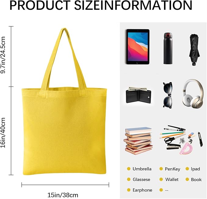 OKBA 10-Pack Blank Reusable Grocery Shopping Cloth Bags canvas tote bags Bulk DIY custom