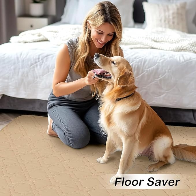 hyha Waterproof Dog Bed Blanket, Soft Pet Blankets, Waterproof Couch Cover for Dogs, Reversible Sofa Covers Washable for Furniture (40x90 Inch, Camel/Beige)