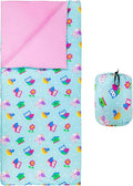 Wildkin Kids Sleeping Bag – Roll-Up Design with Storage Bag for School, Travel & Camping - Birdie