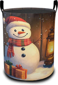 Laundry Basket-Christmas Snowman Foldable Waterproof Oxford Cloth Funny Tote Bag Laundry Hamper Clothes Storage Bucket Organizer For Bathroom/Laundry Storage/Bedroom Storage Basket