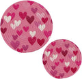 Valentine's Day Pink Hearts Trivet Mat 2PCS Round Woven Potholders Kitchen Table Countertop Protector Hot Pads Farmhouse Coasters Counter Mats for Cooking Baking