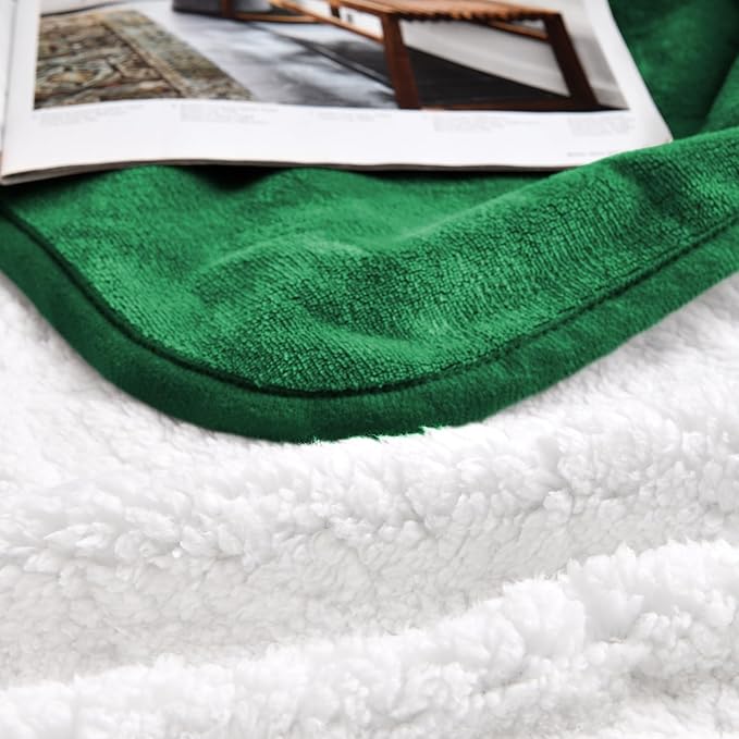 Yaning Waterproof Blanket for Bed Couch Sofa, Soft Liquid Pee Proof Pet Blanket for Dog Puppy Cat, Reversible Sherpa Fleece Furniture Protector (Green, 30x40 inches)