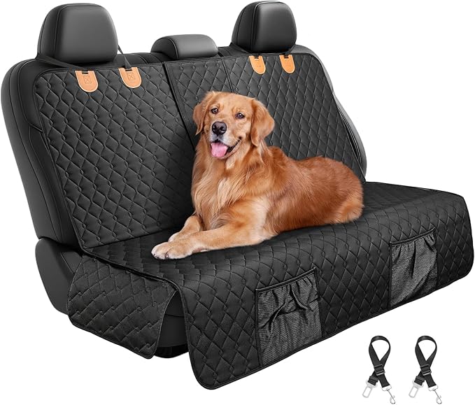 Tivray Dog Car Seat Cover, 2025 Upgraded Back Seat Pet Cover for Dogs, Waterproof & Non-Slip Car Seat Protector for SUVs Trucks Vehicles Cars, Black