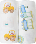OWLOWLA Muslin Swaddle Blankets for Baby Boys Girls,2 Pack Baby Swaddle Blanket 45x45 Inches,Muslin Cotton Receiving Blanket Wrap for Unisex Newborn(Baby Boy&Dino)