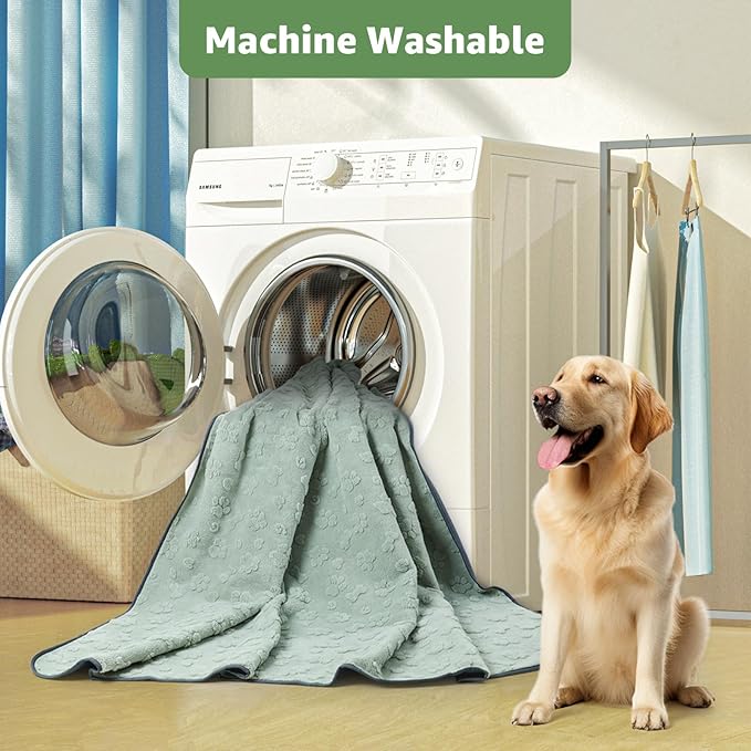 LOOBANI 2 Packs Extra Large Washable Pee Pads for Dogs, Non-Slip Reusable Dog Mat, Waterproof and Leakproof Whelping Pad for Potty Training, Playpen, Crate,Floor and Bed, 54x54in