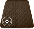 Paw Inspired Washable Padded Crate Mats for Dogs | 47” x 29” Pad, Fits 48-inch Kennels | Leakproof, Waterproof Bottom, Plush Pet Beds (Dark Brown)