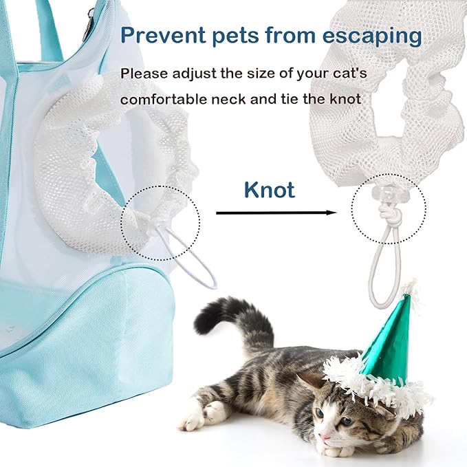 Vinqki Visible Comfort Cat Sling Carrier for Small Cats 3-8lb,Mesh Dog Sling for Small Dogs and Cats-Light & Breathable Cat Carrier Pouch,Soft Puppy Purse with Adjustable Shoulder Strap(Mint Green)